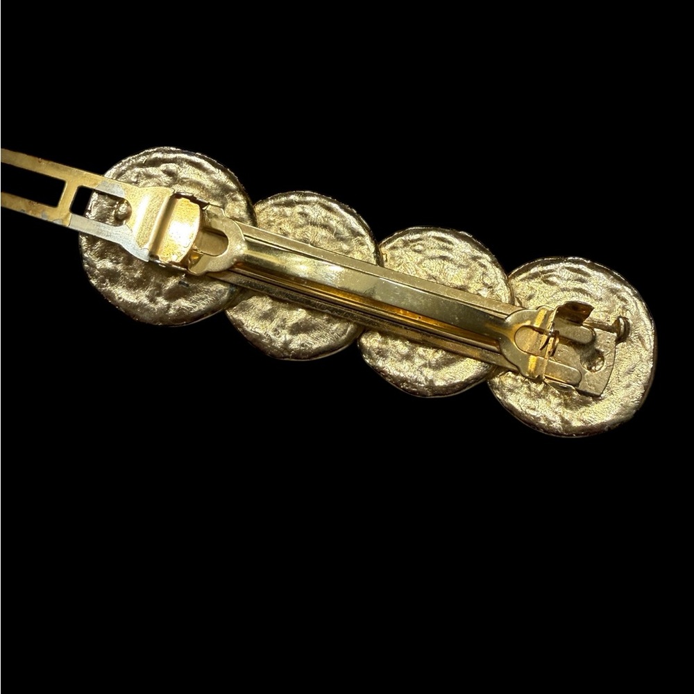 Vintage 8 Spanish/ Peru Gold Coins Hair Clip - Picture 4 of 9
